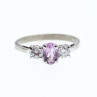 925 Sterling Silver Iolite & CZ Ring Size 9.5