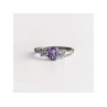 925 Sterling Silver Iolite & CZ Ring Size 9.5