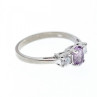 925 Sterling Silver Iolite & CZ Ring Size 9.5