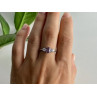 925 Sterling Silver Iolite & CZ Ring Size 9.5