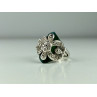 925 Sterling Silver Green Nephrite (Jade) & Marcasites Ring Size 5.5