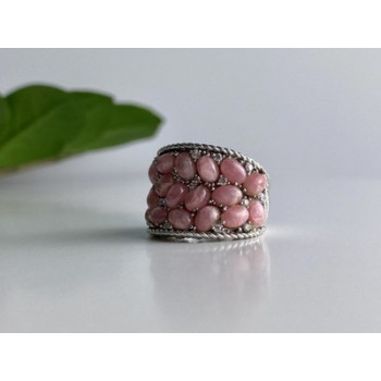 925 Sterling Silver Morganite & CZ Ring Size 5.5 Judith Ripka