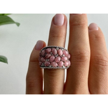 925 Sterling Silver Morganite & CZ Ring Size 5.5 Judith Ripka