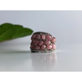 925 Sterling Silver Morganite & CZ Ring Size 5.5 Judith Ripka