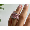 925 Sterling Silver Morganite & CZ Ring Size 5.5 Judith Ripka