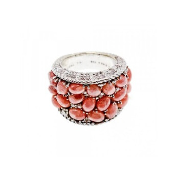 925 Sterling Silver Morganite & CZ Ring Size 5.5 Judith Ripka