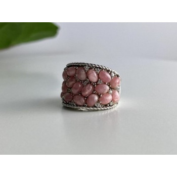 925 Sterling Silver Morganite & CZ Ring Size 5.5 Judith Ripka