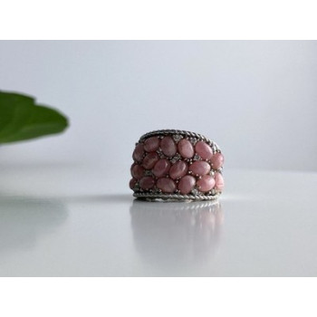 925 Sterling Silver Morganite & CZ Ring Size 5.5 Judith Ripka