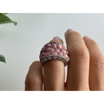 925 Sterling Silver Morganite & CZ Ring Size 5.5 Judith Ripka