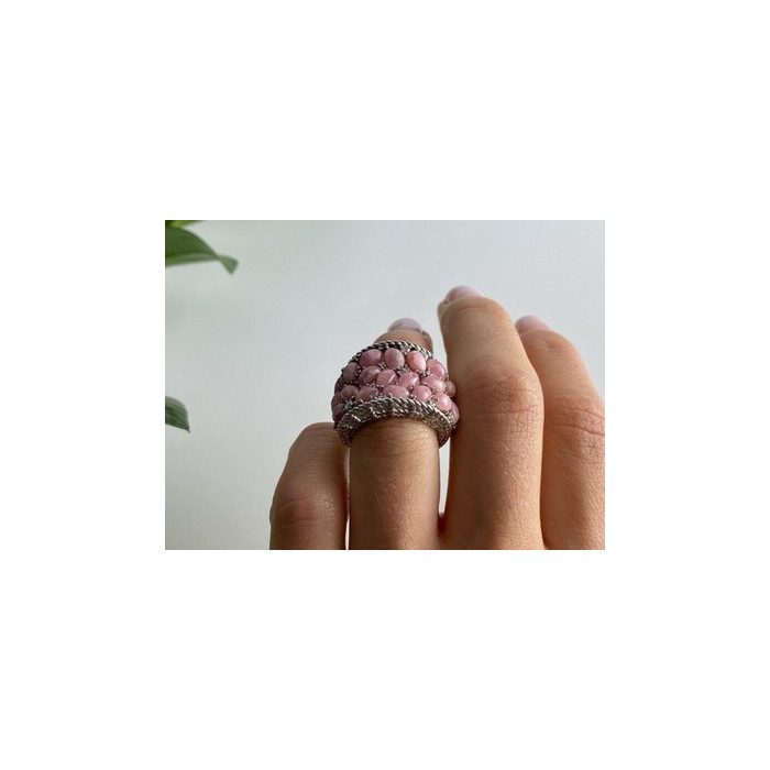 925 Sterling Silver Morganite & CZ Ring Size 5.5 Judith Ripka