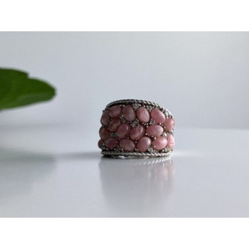 925 Sterling Silver Morganite & CZ Ring Size 5.5 Judith Ripka