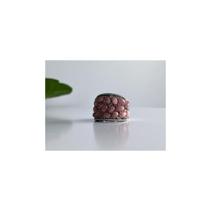 925 Sterling Silver Morganite & CZ Ring Size 5.5 Judith Ripka