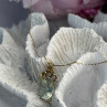 10K Yellow Gold Prasiolite & Diamond Necklace Length 18 Inch