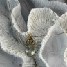 10K Yellow Gold Prasiolite & Diamond Necklace Length 18 Inch