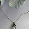 10K Yellow Gold Prasiolite & Diamond Necklace Length 18 Inch