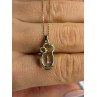 10K Yellow Gold Prasiolite & Diamond Necklace Length 18 inch