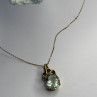 10K Yellow Gold Prasiolite & Diamond Necklace Length 18 Inch
