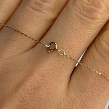 10K Yellow Gold Prasiolite & Diamond Necklace Length 18 Inch