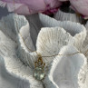 10K Yellow Gold Prasiolite & Diamond Necklace Length 18 Inch