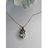 10K Yellow Gold Prasiolite & Diamond Necklace Length 18 inch