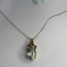 10K Yellow Gold Prasiolite & Diamond Necklace Length 18 Inch