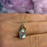 10K Yellow Gold Prasiolite & Diamond Necklace Length 18 Inch