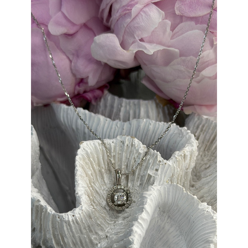 14K White Gold Diamonds tcw 0.36 ct Necklace