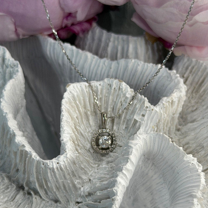 14K White Gold Diamonds tcw 0.36 ct Necklace