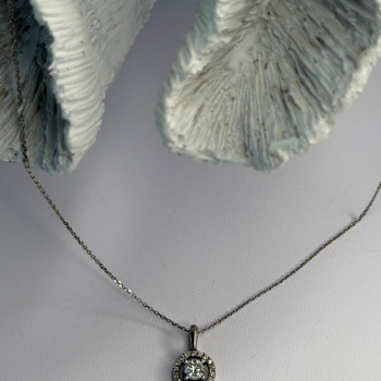 14K White Gold Diamonds tcw 0.36 ct Necklace