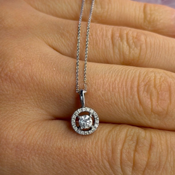14K White Gold Diamonds tcw 0.36 ct Necklace