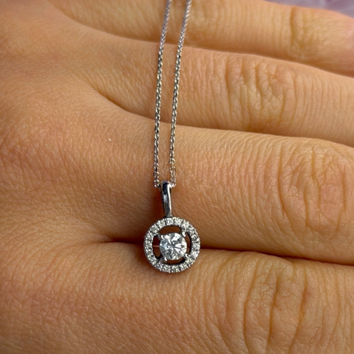 14K White Gold Diamonds tcw 0.36 ct Necklace