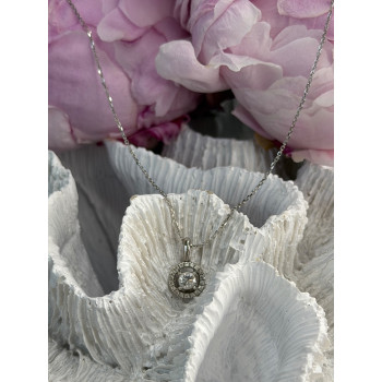 14K White Gold Diamonds tcw 0.36 ct Necklace