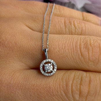 14K White Gold Diamonds tcw 0.36 ct Necklace