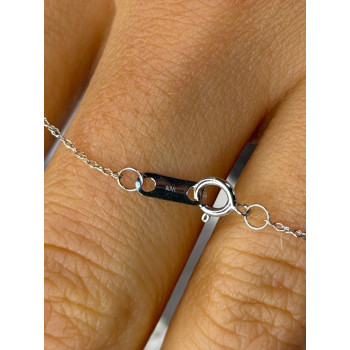 14K White Gold Pendant & 10K White Gold Chain Topaz