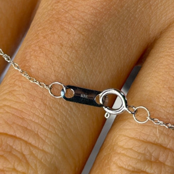 14K White Gold Topaz Pendant & 10K White Gold Chain