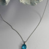 14K White Gold Topaz Pendant & 10K White Gold Chain