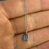 14K White Gold Topaz Pendant & 10K White Gold Chain