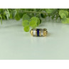 925 Sterling Silver Gold Plated Sapphires & CZ Ring Size 7