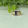 925 Sterling Silver Gold Plated Sapphires & CZ Ring Size 7