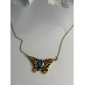 14K Yellow Gold Topaz Ruby Sapphire Diamond Necklace Butterfly