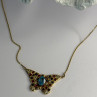 14K Yellow Gold Topaz Ruby Sapphire Diamond Necklace Butterfly