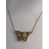 14K Yellow Gold Topaz Ruby Sapphire Diamond Necklace Butterfly
