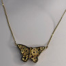 14K Yellow Gold Topaz Ruby Sapphire Diamond Necklace Butterfly