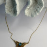 14K Yellow Gold Topaz Ruby Sapphire Diamond Necklace Butterfly