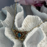 14K Yellow Gold Topaz Ruby Sapphire Diamond Necklace Butterfly