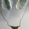 14K Yellow Gold Topaz Ruby Sapphire Diamond Necklace Butterfly