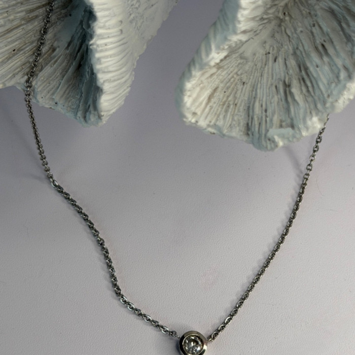 Msco 14K White Gold Diamond 0.44 ct Necklace