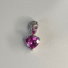 10K White Gold Pink Topaz Heart Pendant