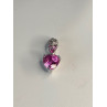 10K White Gold Pink Topaz Heart Pendant