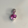 10K White Gold Pink Topaz Heart Pendant